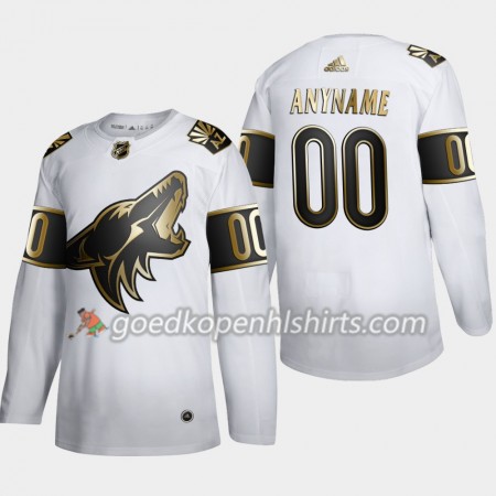 Arizona Coyotes Custom Adidas 2019-2020 Golden Edition Wit Authentic Shirt - Mannen